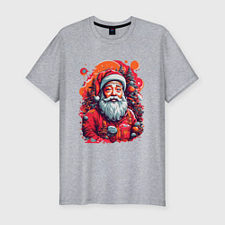 Мужская slim-футболка Санта Клаус