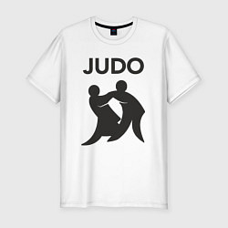 Мужская slim-футболка Бойцы дзюдо