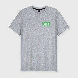 Мужская slim-футболка Номер 001 - Игра в кальмара