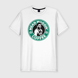 Футболка slim-fit Mean muggin coffee, цвет: белый