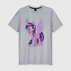 Футболка slim-fit Твайлайт Спаркл из My Little Pony в кино, цвет: меланж