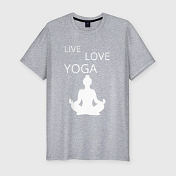 Мужская slim-футболка Йога - жизнь - любовь