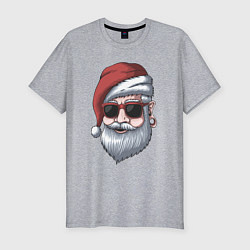Мужская slim-футболка Хипстер Санта