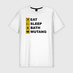 Футболка slim-fit Еда сон ванна Wu-tang, цвет: белый