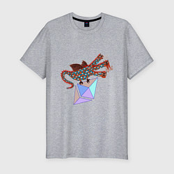 Мужская slim-футболка Дракон с монетой Эфириума