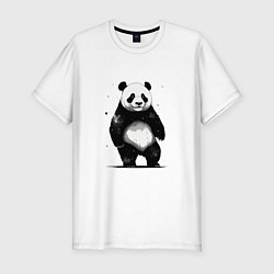 Мужская slim-футболка Панда стоит