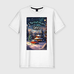 Мужская slim-футболка Рождественский день