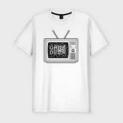Мужская slim-футболка TV game over