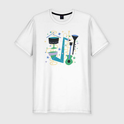 Мужская slim-футболка Джазовый ансамбль