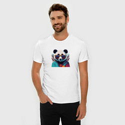 Футболка slim-fit Модная панда в солнечных очках, цвет: белый — фото 2