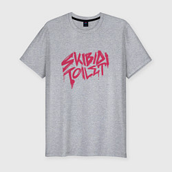 Мужская slim-футболка Скибиди туалет граффити