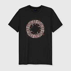 Мужская slim-футболка Узор имитирующий буквы в круге