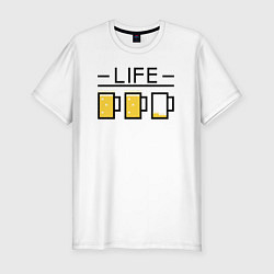 Мужская slim-футболка Life beer