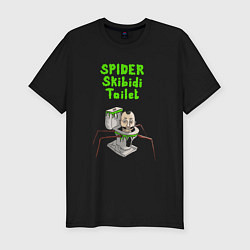 Футболка slim-fit Spider skibidi tualet, цвет: черный