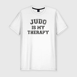 Мужская slim-футболка Дзюдо это моя терапия