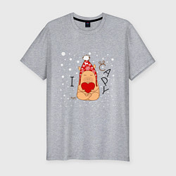 Мужская slim-футболка Капибара с сердцем: я люблю
