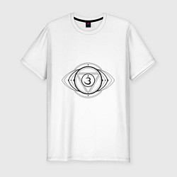 Мужская slim-футболка Аджна чакра - символ аюрведы