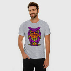 Футболка slim-fit Purple owl, цвет: меланж — фото 2