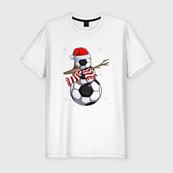 Футболка slim-fit Soccer snowman, цвет: белый