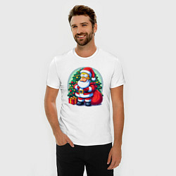 Футболка slim-fit Santa Simpson - ai art, цвет: белый — фото 2