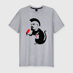 Мужская slim-футболка Панк Ленин