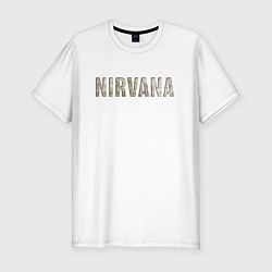 Мужская slim-футболка Nirvana grunge text