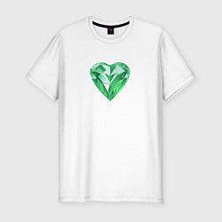 Мужская slim-футболка Изумрудное сердце
