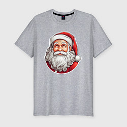 Мужская slim-футболка Санта клаус иллюстрация-стикер