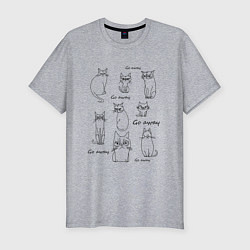 Футболка slim-fit Сердитые коты, цвет: меланж