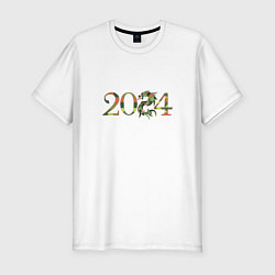 Мужская slim-футболка 2024 год дракона символ