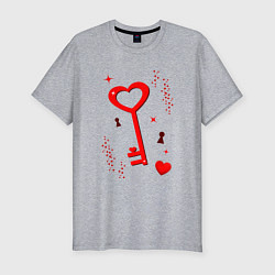 Мужская slim-футболка Ключ от сердца