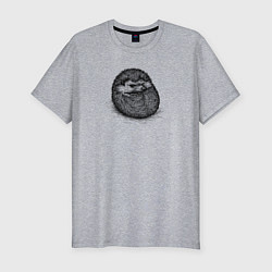 Мужская slim-футболка Ежик суровый