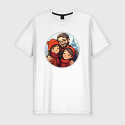 Мужская slim-футболка Семейное фото