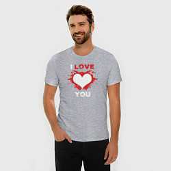 Футболка slim-fit I love you heart, цвет: меланж — фото 2