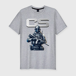 Мужская slim-футболка Counter Strike - stormtrooper
