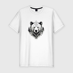 Мужская slim-футболка Геометрический медведь