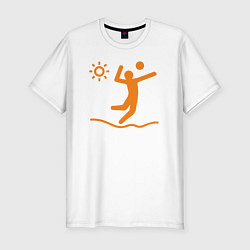 Мужская slim-футболка Солнечный волейбол