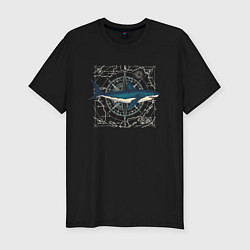 Футболка slim-fit Большая акула, цвет: черный