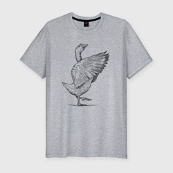 Футболка slim-fit Гусь встрепенусь, цвет: меланж