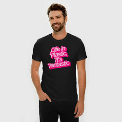Футболка slim-fit Barbie life in plastic, цвет: черный — фото 2