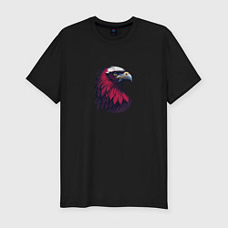 Футболка slim-fit Красочный орел, цвет: черный