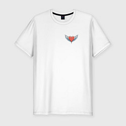 Мужская slim-футболка Сердечко с крылашками