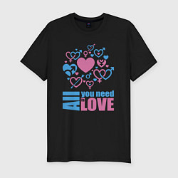 Футболка slim-fit All you net is love, цвет: черный