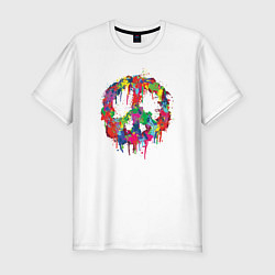 Мужская slim-футболка Цветной мир