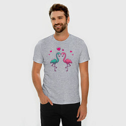 Футболка slim-fit Flamingo love, цвет: меланж — фото 2
