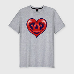 Футболка slim-fit Smiling heart, цвет: меланж