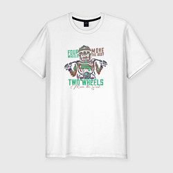Мужская slim-футболка Два колеса