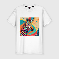 Мужская slim-футболка Неправильная зебра