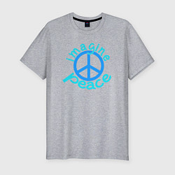 Футболка slim-fit Imagine peace, цвет: меланж