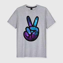 Мужская slim-футболка Space peace
